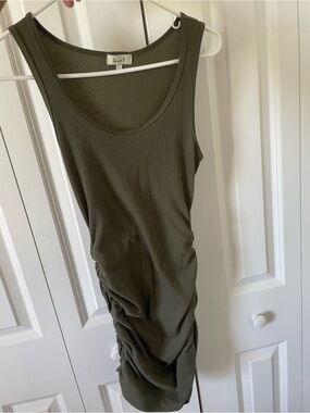 love J Olive Ribbed Sleeveless Tank Dress with Side Ruching